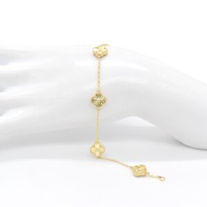 18K 10mm 5 Clover Bracelet