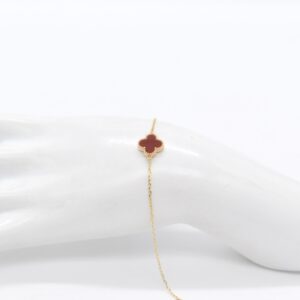 18K 10 mm Red Clover Bracelet