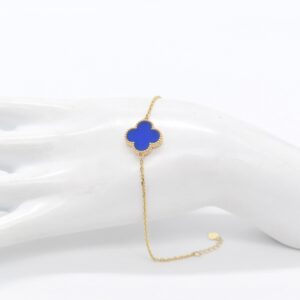 18K 15 mm Blue Clover Bracelet