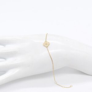 18K Diamond Clover Bracelet