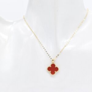 18K Red Clover Necklace