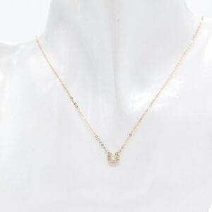 18K Horseshoe Diamond-Centered Necklace
