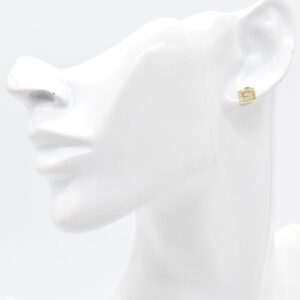 18K Labyrinth Styled Stud Earrings