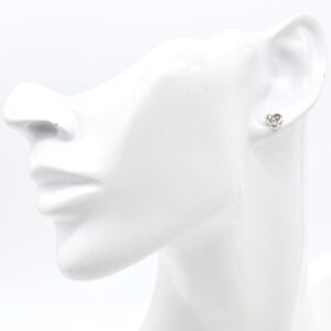18K WG Heart Diamond Stud Earrings