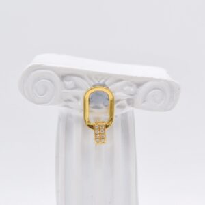 18K Paper Clip Zirconia Pendant