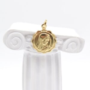18K Gold Virgin Mary Pendant