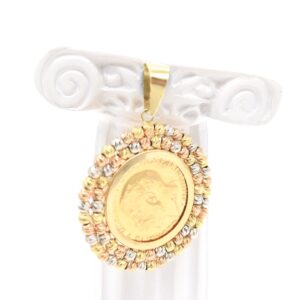 21K Gold Framed Coin Pendant
