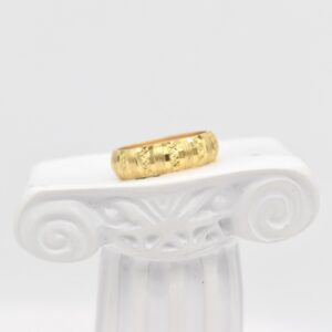 18K Textured Yellow Gold Ring — 4.5 mm