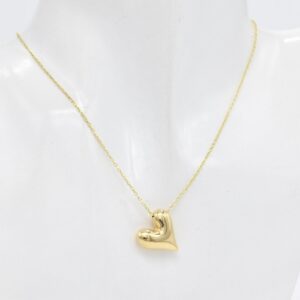 18K Puff Heart Necklace-Small