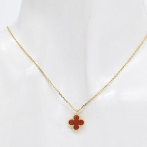 18K 10 mm Red Clover Necklace