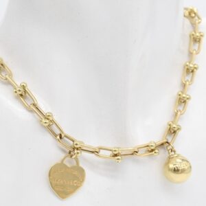 18K T-Necklace with Charm