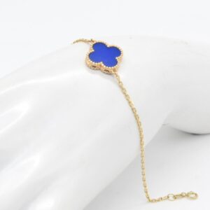 18K 15 mm Blue Clover Bracelet