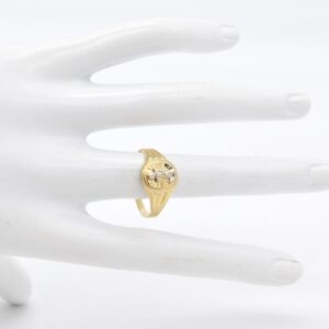18K Two‑Tone Anchor Ring — Size 9