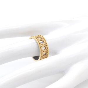 18K DIOR‑Inspired Ring — Size 6-6.5