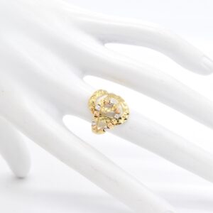 18K Ring with Tricolour Beads — Size 6