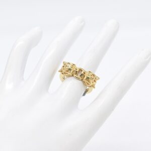 18K Two-Head Panther Ring — Size 7