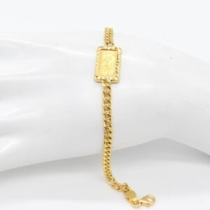 21K + 24K Gold Bar (1g) Lady Fortuna Bracelet — 7″