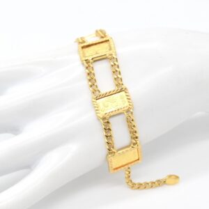 21K + 24K Gold Bar (1g) Lady Fortuna Bracelet - 6.75"
