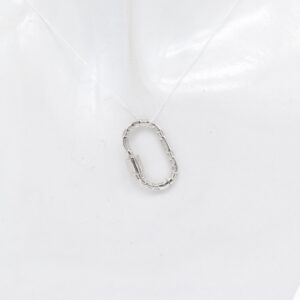 18K Textured Carabiner Lock Charm Pendant
