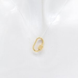 18K Rope Carabiner Lock Charm Pendant