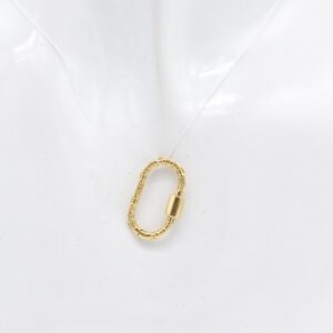 18K Textured Carabiner Lock Charm Pendant