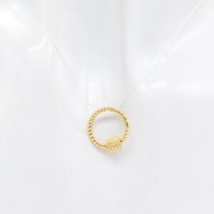 18K Round Twisted Carabiner Lock Charm Pendant