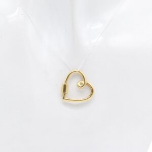 18K Heart-Shaped Carabiner Lock Charm Pendant