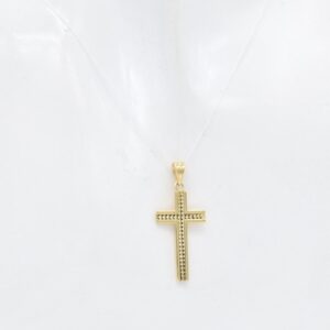 18K Minimalist Textured Cross Pendant