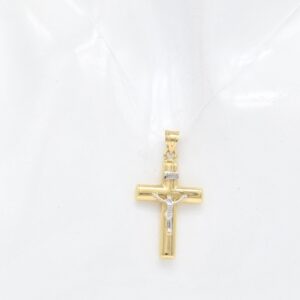 18K Two-Tone Cross Pendant