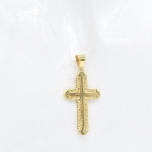 18K Intricate Tiered Cross Pendant