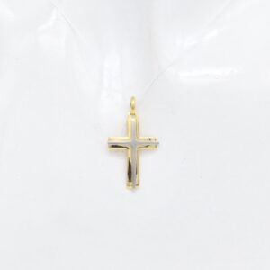 18K Two-Tone Cross Pendant