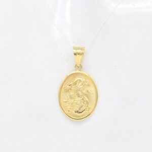 18K Reversible Dragon & "Fu" Good Fortune Medallion Pendant