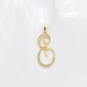 18K E Initial Charm Pendant