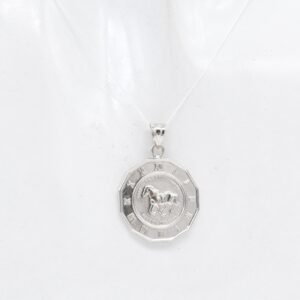 18K Horse Medallion Pendant with Queen Elizabeth II Reverse Design