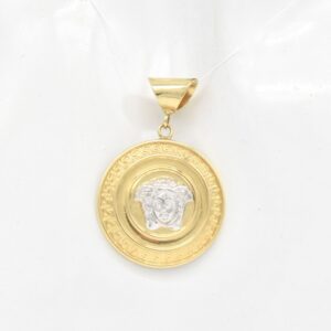 18K Two-Tone Round Versace Pendant — 26mm