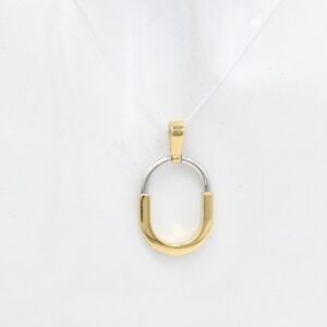 18K Two-Tone Lock Pendant — 28mm x 17mm
