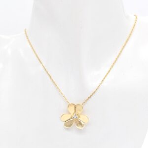 18K Flower Necklace 16.5-17.5"