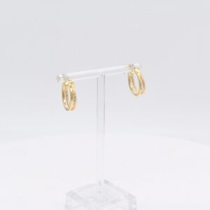 18K Double Row Oval Hoop Earrings