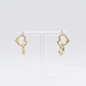 18K Heart Intertwined Dangling Stud Earrings