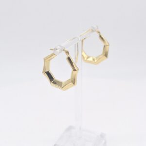 18K Octagonal Hoops Earrings