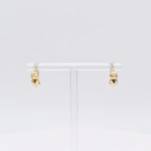 18K Spike Pyramid Huggie Hoop Earrings