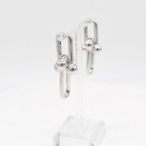18K White Gold Hardware Earrings