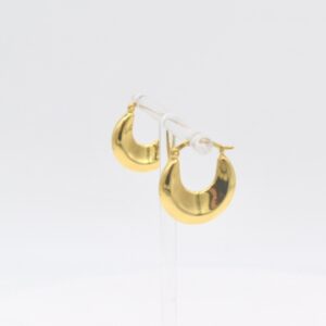 21K Chunky Crescent Moon Hoop Earrings