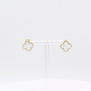 18K MOP Clover Clip-On Earrings (Hong Kong Setting)