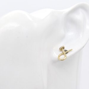18K Crossover Loop Stud Earrings