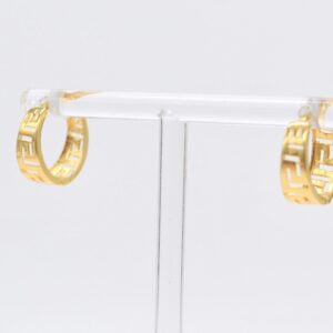 21K Greek Key Cutout Hoop Earrings