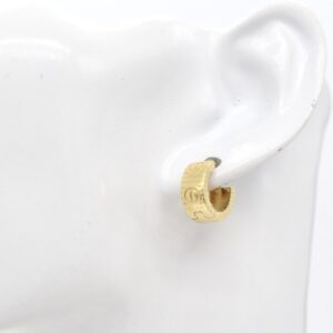 18K Screw Motif Love Huggie Hoop Earrings
