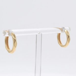 18K Faceted Huggie Hoop Earrings
