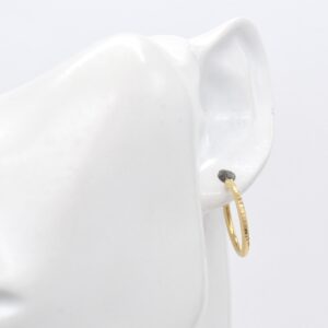 18K Diamond Cut Hoops Earrings