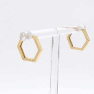 18K Hexagon Hoops Earrings